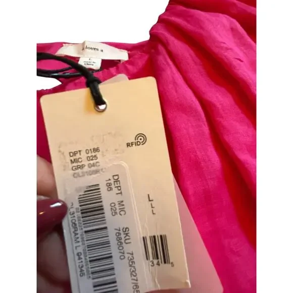 NWT A Loves A Pink Cotton Dress - Size L - Picture 16 of 16